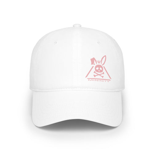 Low Profile Baseball Cap — Pink Bunny Skull Logo Embroidered Hat