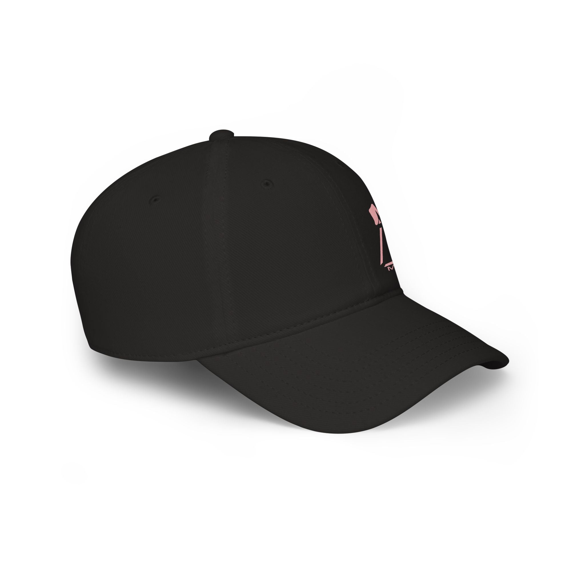 Low Profile Baseball Cap — Pink Bunny Skull Logo Embroidered Hat