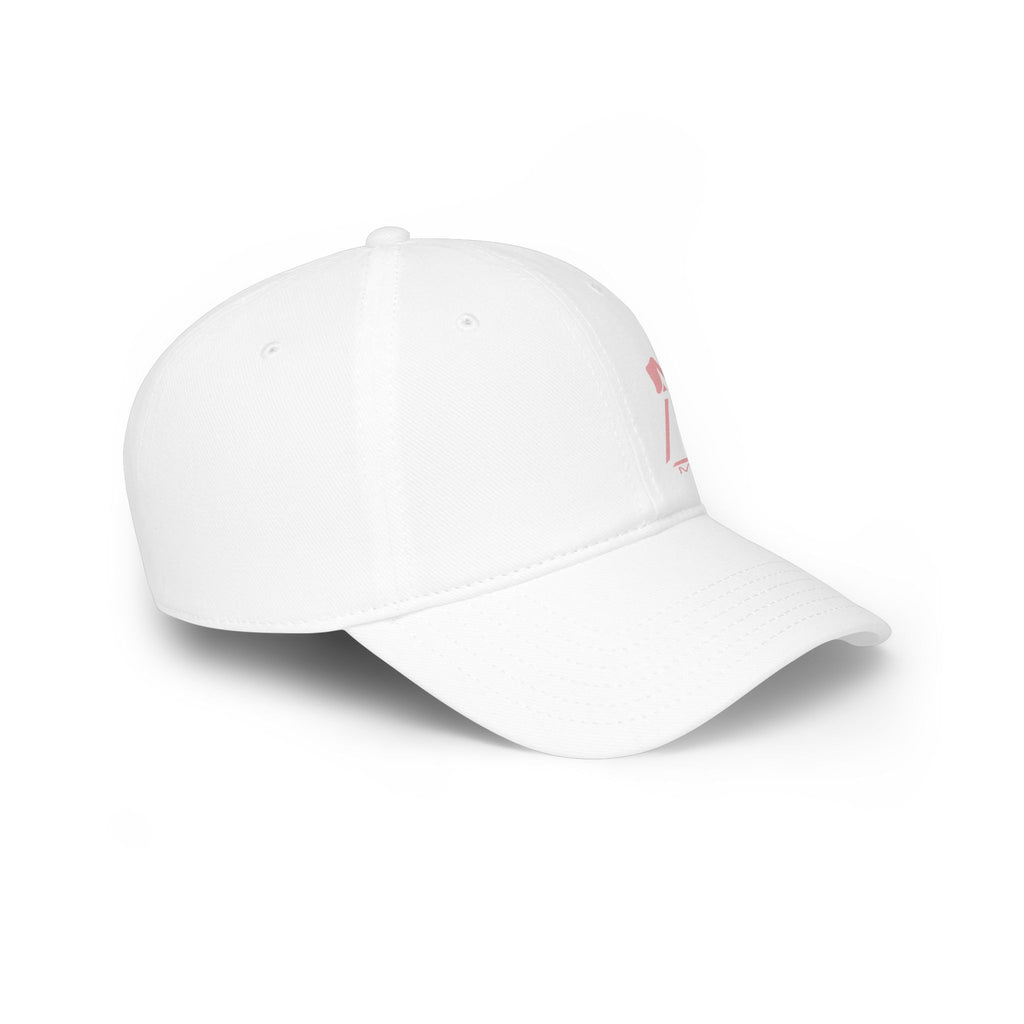 Low Profile Baseball Cap — Pink Bunny Skull Logo Embroidered Hat