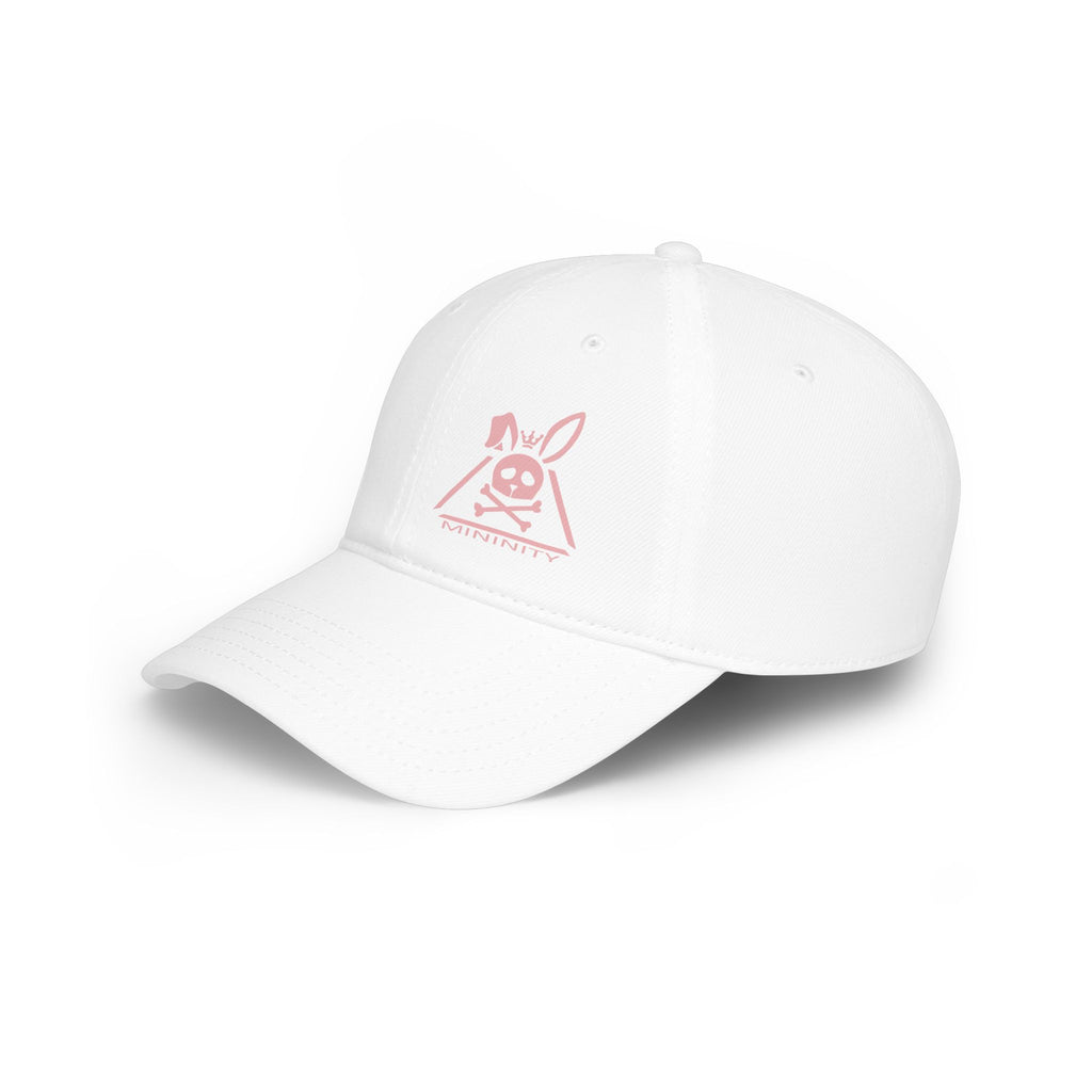 Low Profile Baseball Cap — Pink Bunny Skull Logo Embroidered Hat